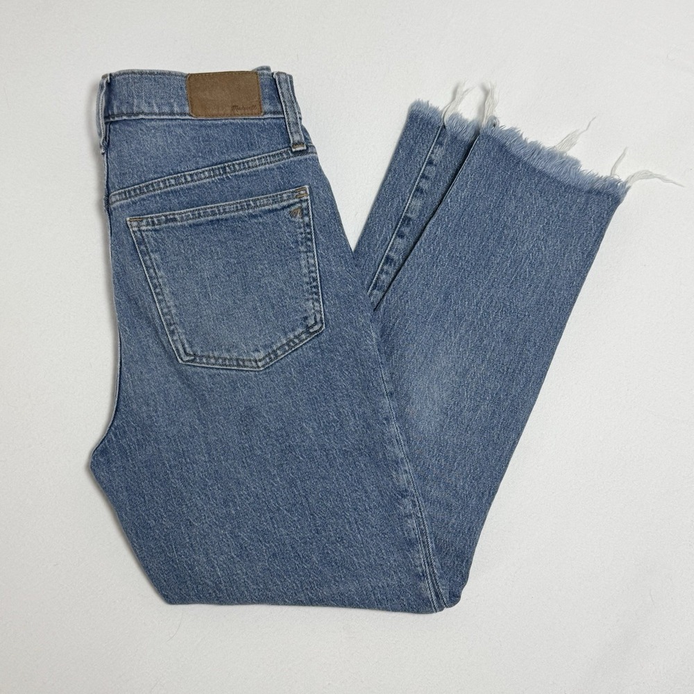 Madewell The Perfect Vintage Jeans Straight Leg Sz 27 Ainsworth Frayed LightWash